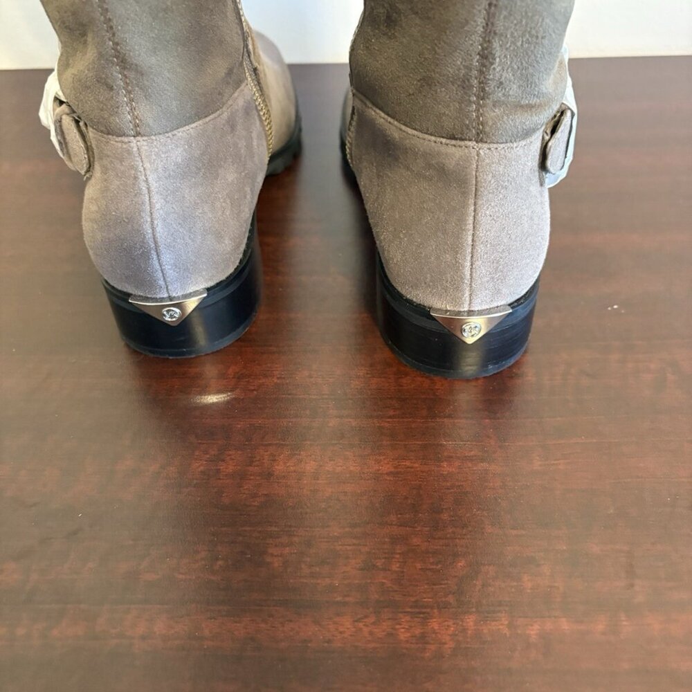 NIB Michael Kors BRANSON Suede Riding Mid Boot Knee High Mushroom 6M $275 - Picture 5 of 10